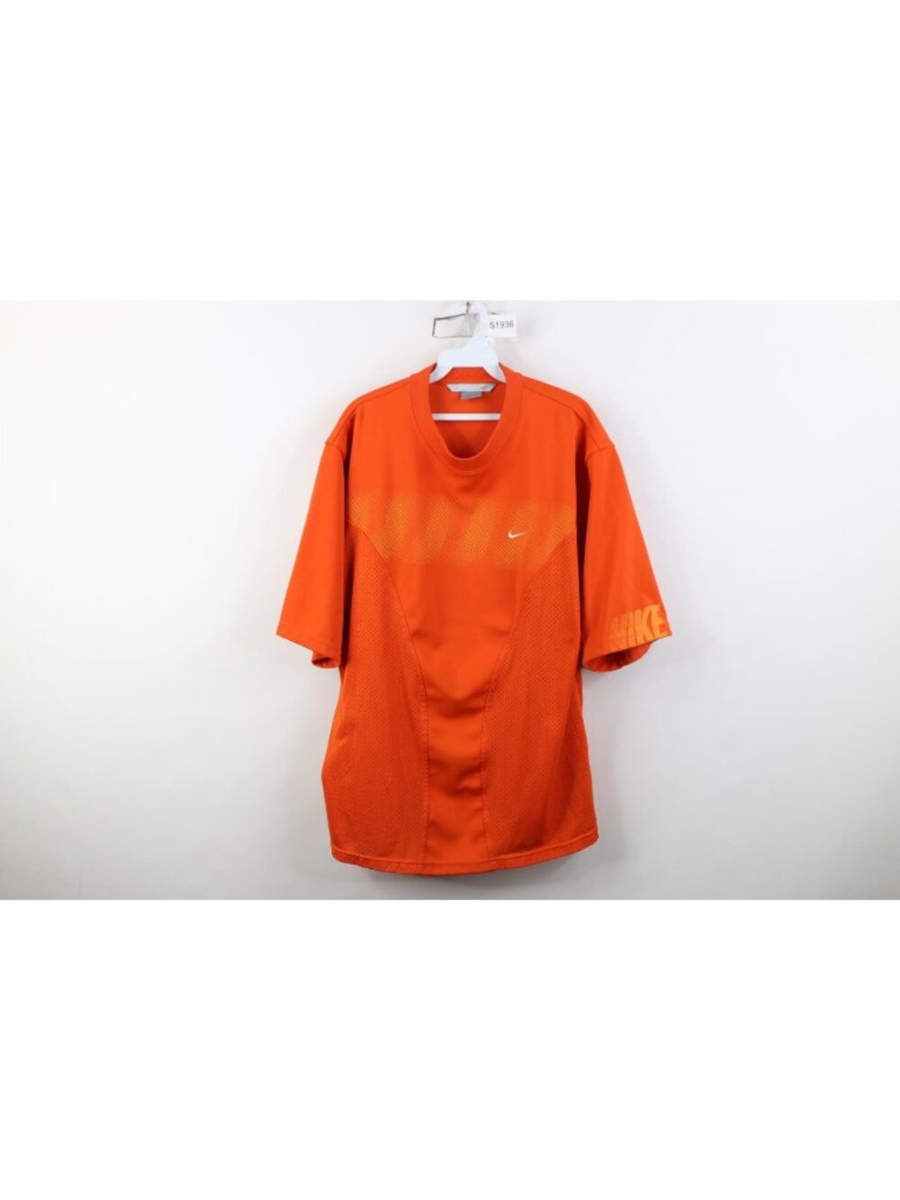 Vtg Y2K NIke Mens Large Spell Out Travis Scott Mini Swoosh Baggy Knit T-Shirt